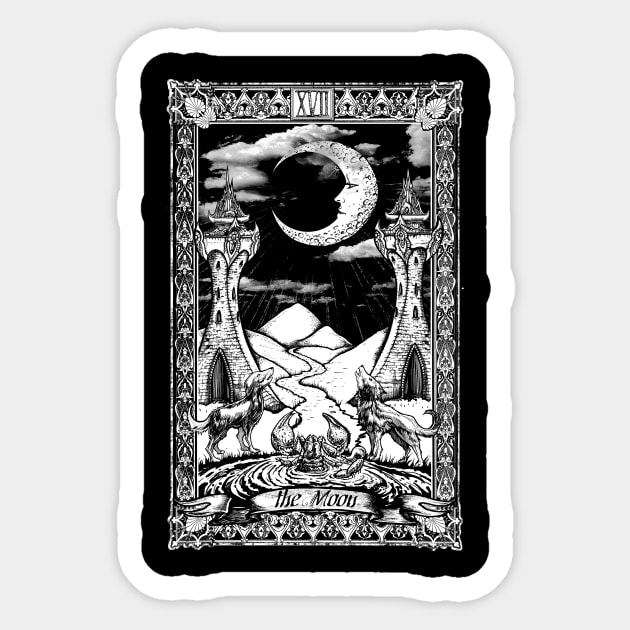 The Moon Tarot Occult Magic Sticker by Esoteric Origins